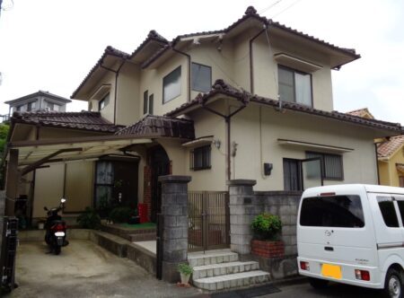 松山市　髙岡様邸　庇塗装　2022/6/4