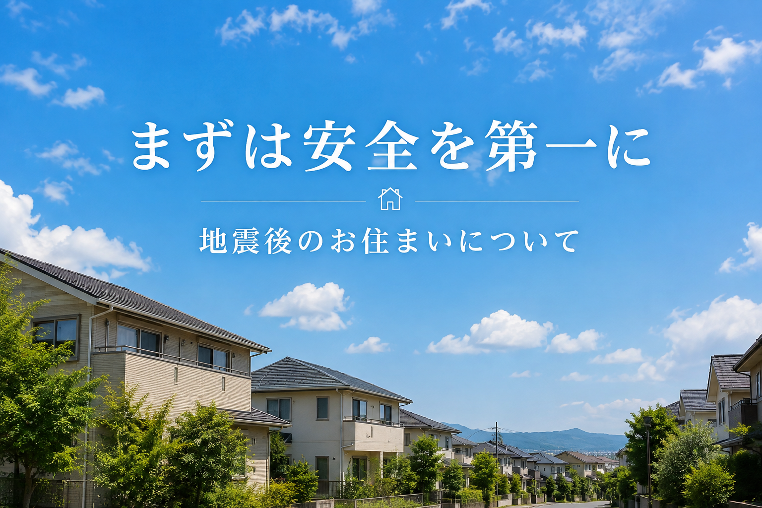 【地震後のお住まいについて｜まずは安全を第一にお過ごしください】